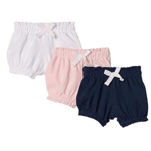 3 New Girls kids Bloomer Shorts Multipacks 3M blue white and pink